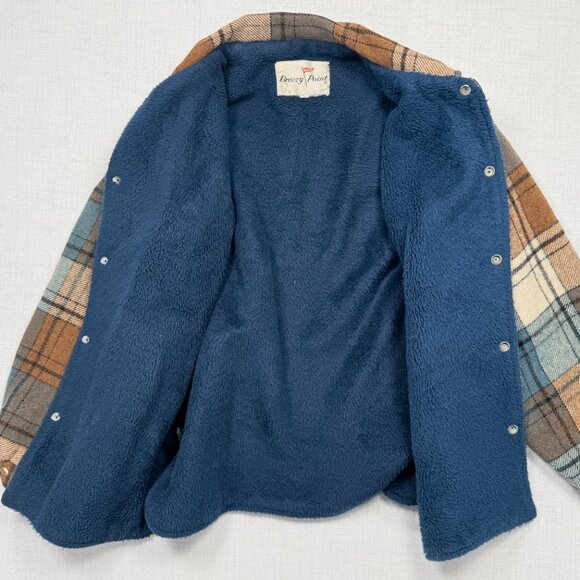 Vintage Breezy Point Plaid Fleece Lined Flannel Shirt Jacket Shacket Size L - Picture 4 of 13